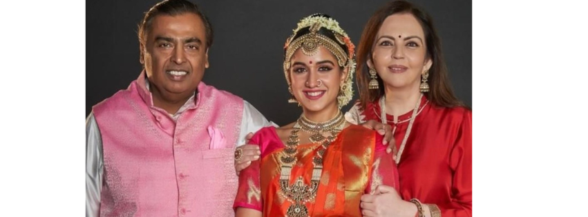 ambani with radhika and his wife 