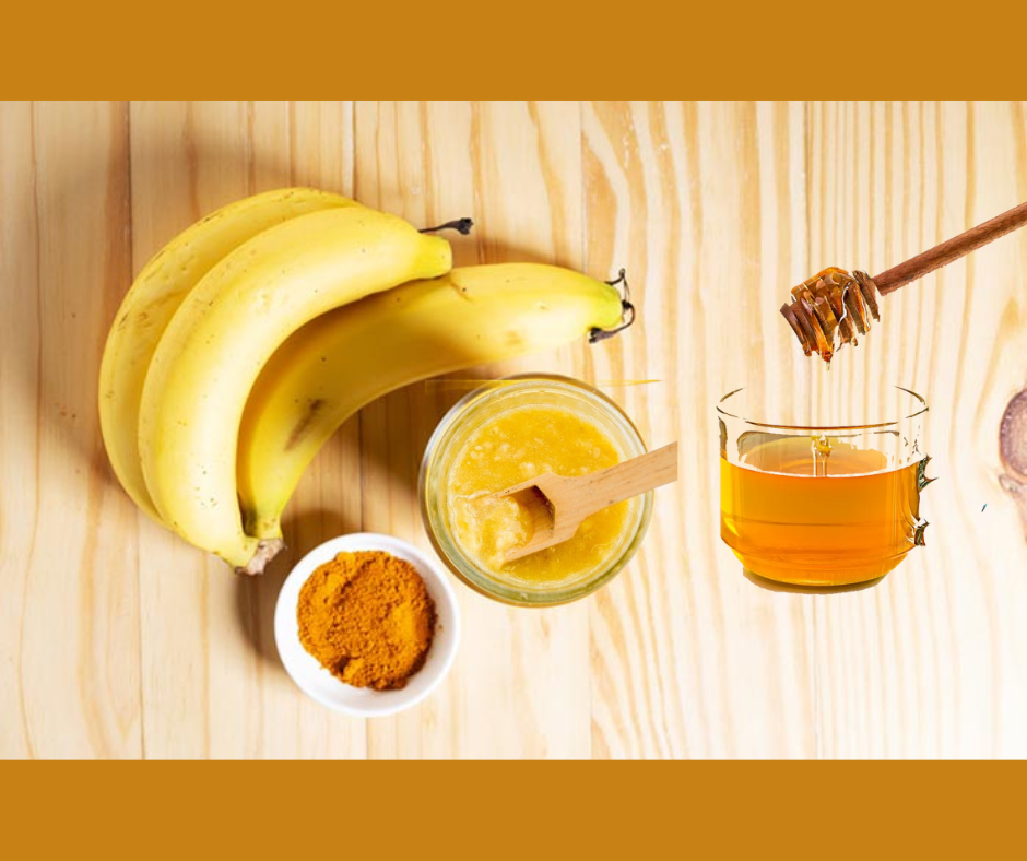 banana, turmeric, and honey mask.